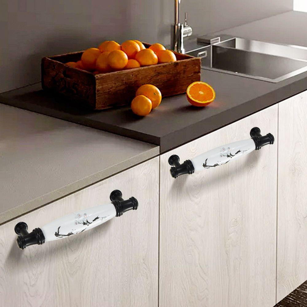 WTTLE Tay Cầm Kéo Tủ Quần Áo Bằng Hợp Kim Kẽm Phối Gốm Trang Trí Nội Thất