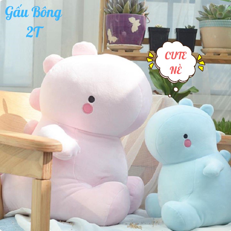 Gấu Bông Gối Ôm Gấu Bông Cute Khủng Long Má Hồng Dễ Thương Vải Nhung Mềm Mịn Lót Bông Gòn Cao Cấp