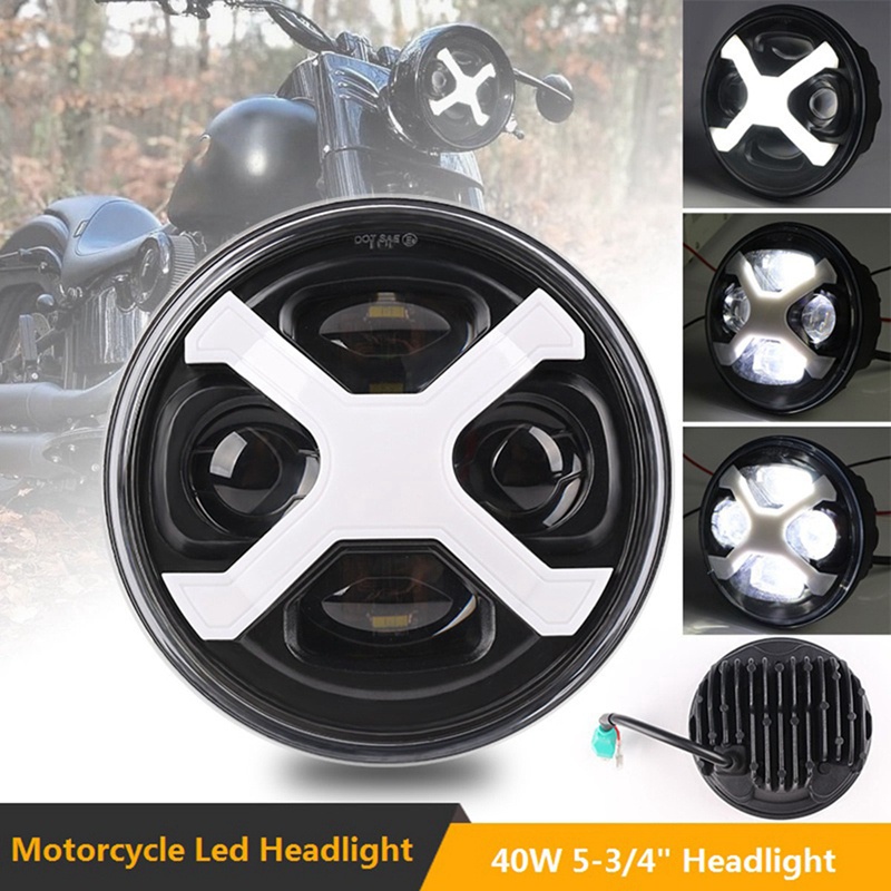 Đèn Pha Led Hình Tròn 5.75 Inch 40W 5-3 / 4Inch Chất Lượng Cao Cho Xe Mô Tô Sportster Iron 883