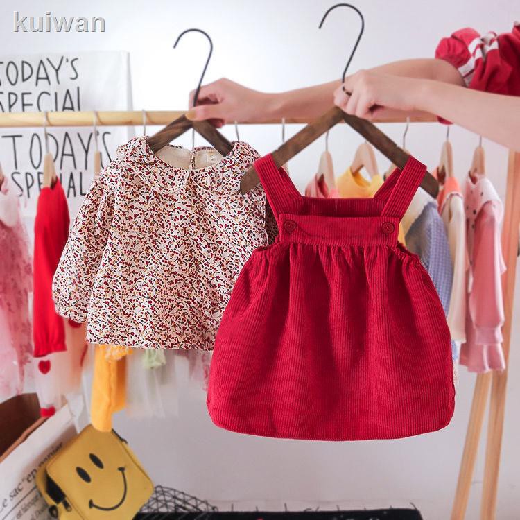 Bộ Váy Phối Nhung Kiểu Hàn Quốc Thời Trang Mùa Đông 2020 Cho Bé Gái Từ 1-3 Tuổi