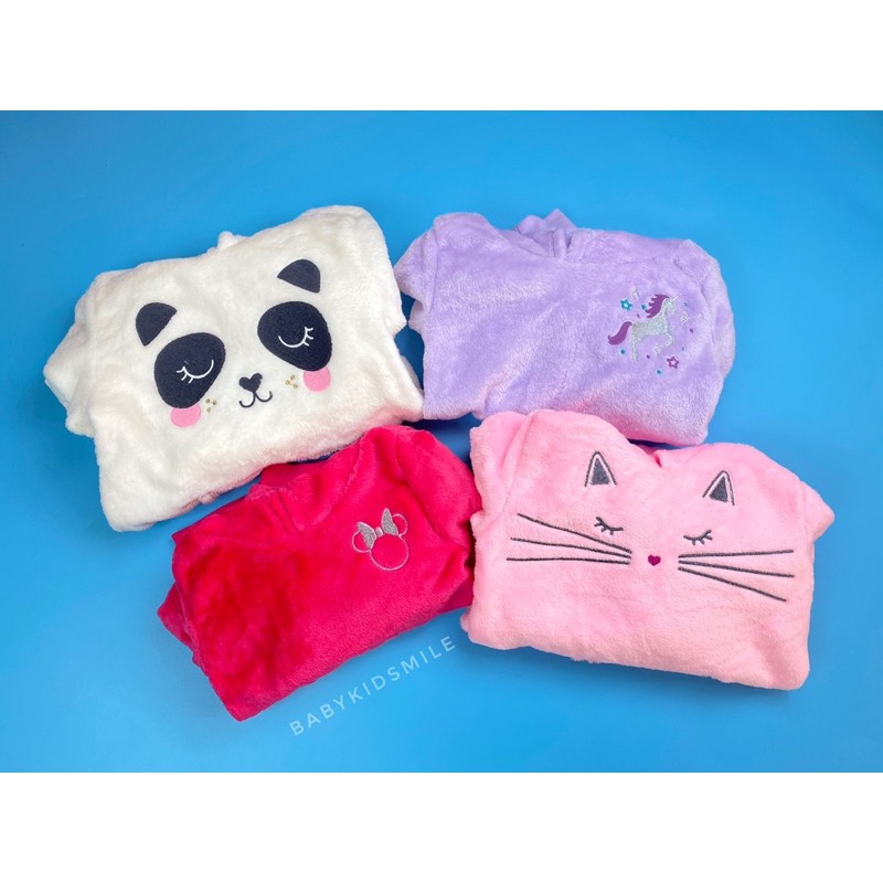 Áo nhung lông hoodie bé Gái