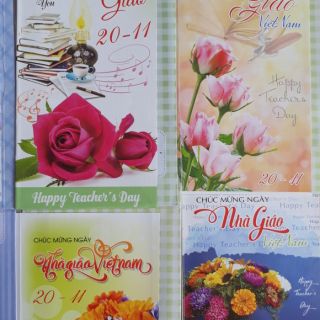 Sỉ 50 thiệp mừng ngày 20.11 loại nhỏ 7x14 cm