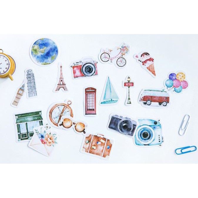 Bộ 46 Sticker Du Lịch Thế Giới dán trang trí E41