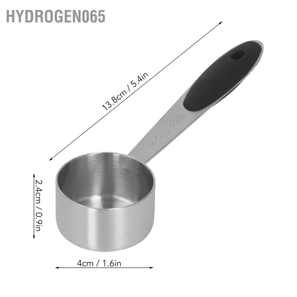 Hydrogen065 2 cái muỗng đo cà phê bằng thép không gỉ 1/8 Tách 30ml để bàn dùng cho trà sữa hạt