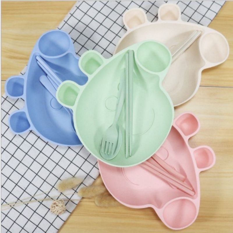 Khay ăn dặm lúa mạch peppa 4 chi tiết