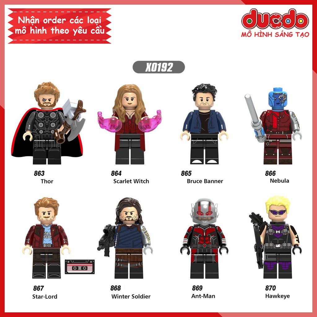 Minifigures các nhân vật Infinity War tuyệt đẹp - Đồ chơi Lắp ghép Xếp hình Mini Iron Man Mô hình XINH 0192