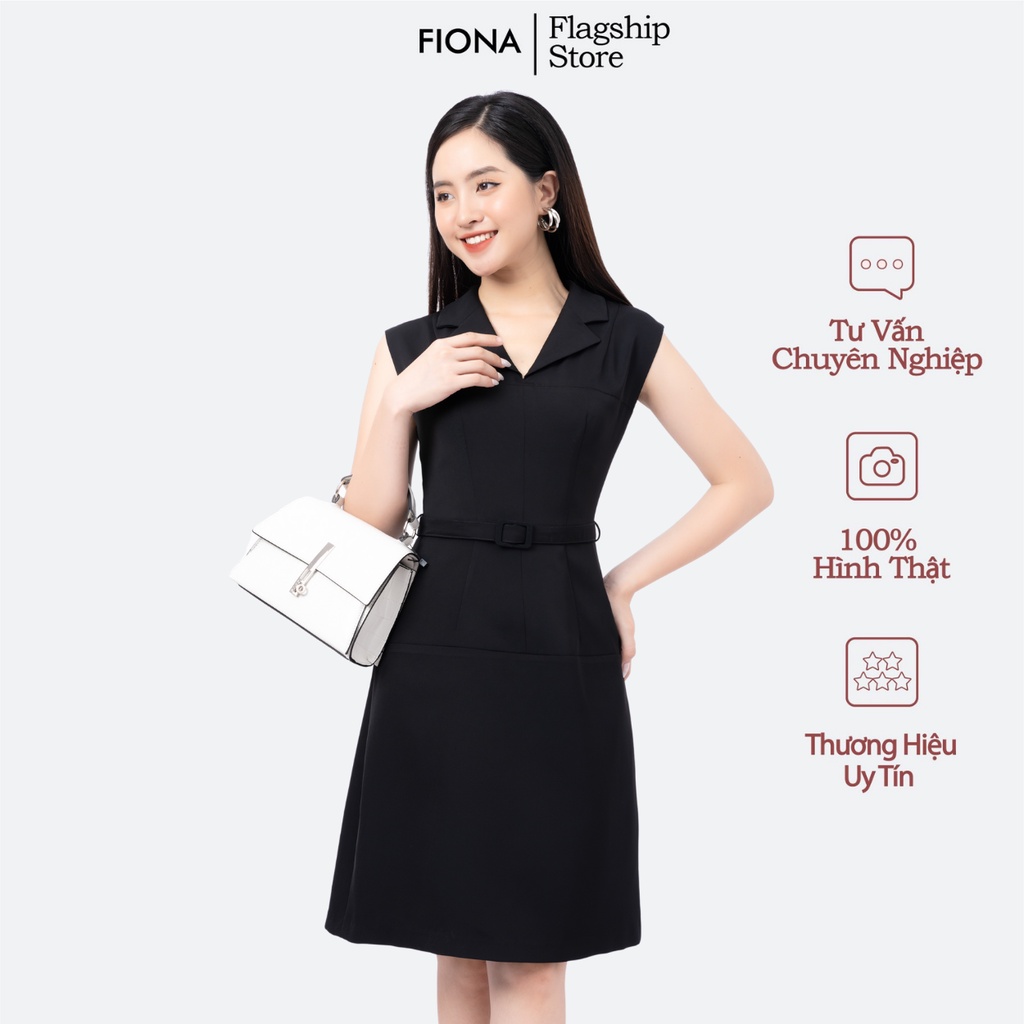 Đầm ôm A tay chờm thắt đai FIONA F451056