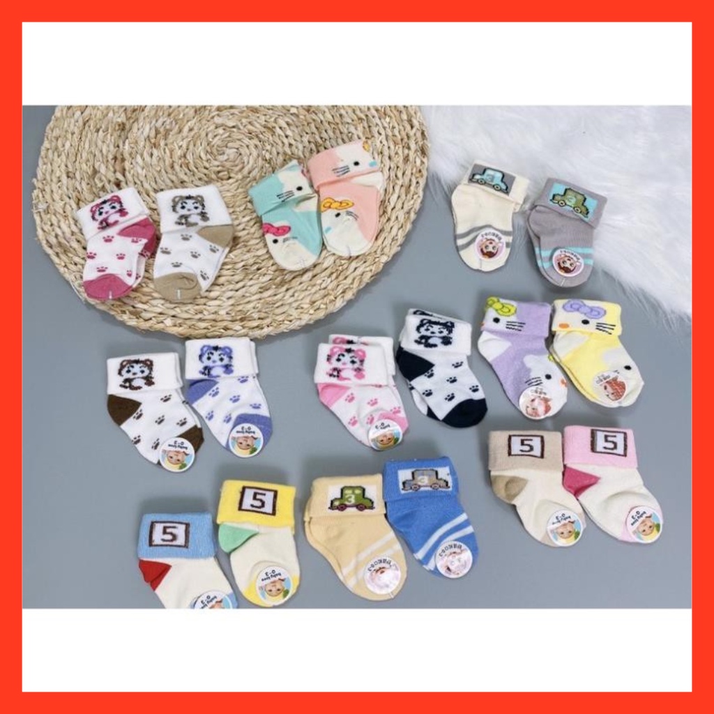 Set 2 Đôi Tất Sơ Sinh Cho Bé