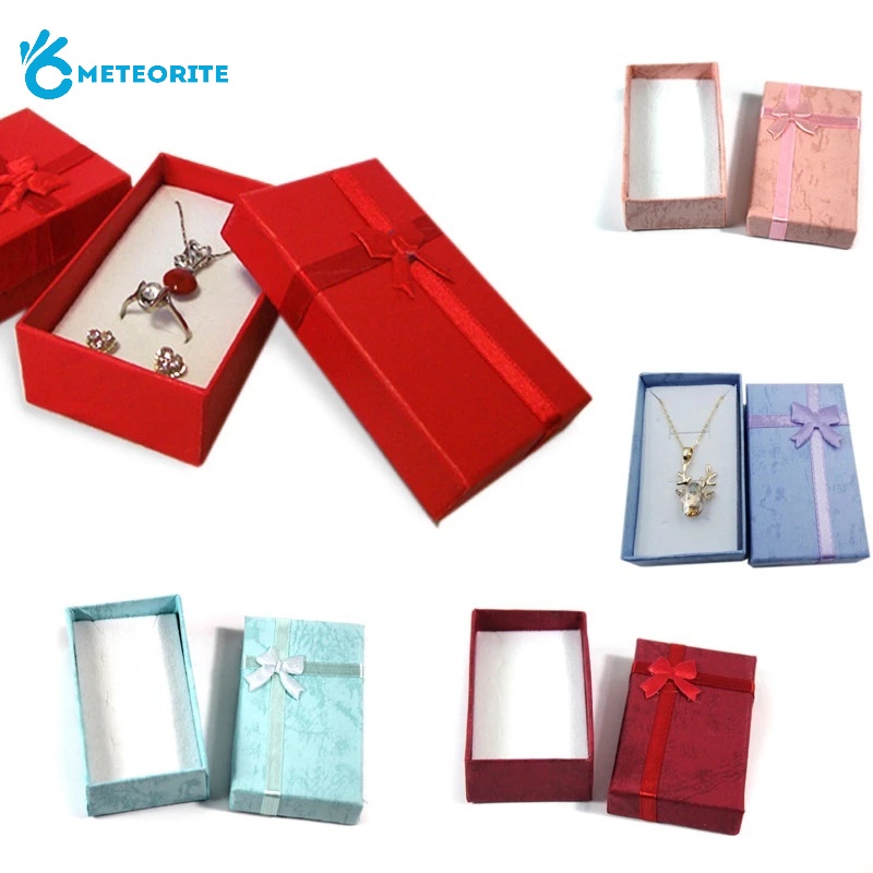 Hộp Đựng Trang Sức Cao Cấp 6 Màu Có Đệm + Mút + Ruy Băng Thắt Nơ Thanh Lịch