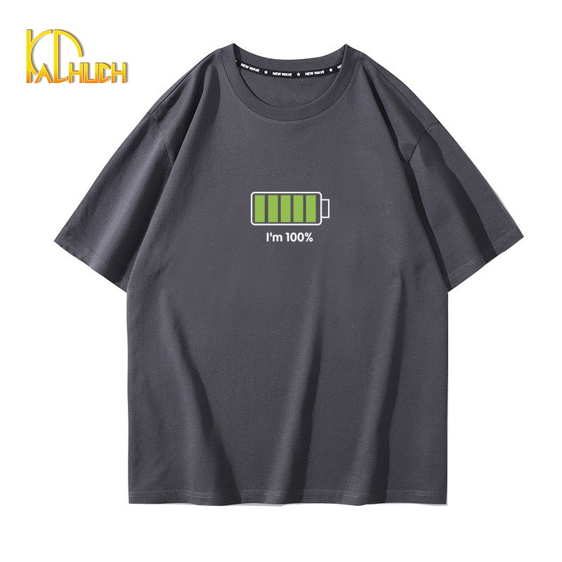 ÁO THUN NAM NỮ UNISEX TAY LỠ FORM RỘNG IN PIN 100