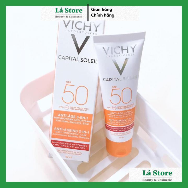 Kem Chống Nắng Ideal Vichy Capital Soleil Anti-Aging SPF50 PA+++UVA &amp; UVB 50ml