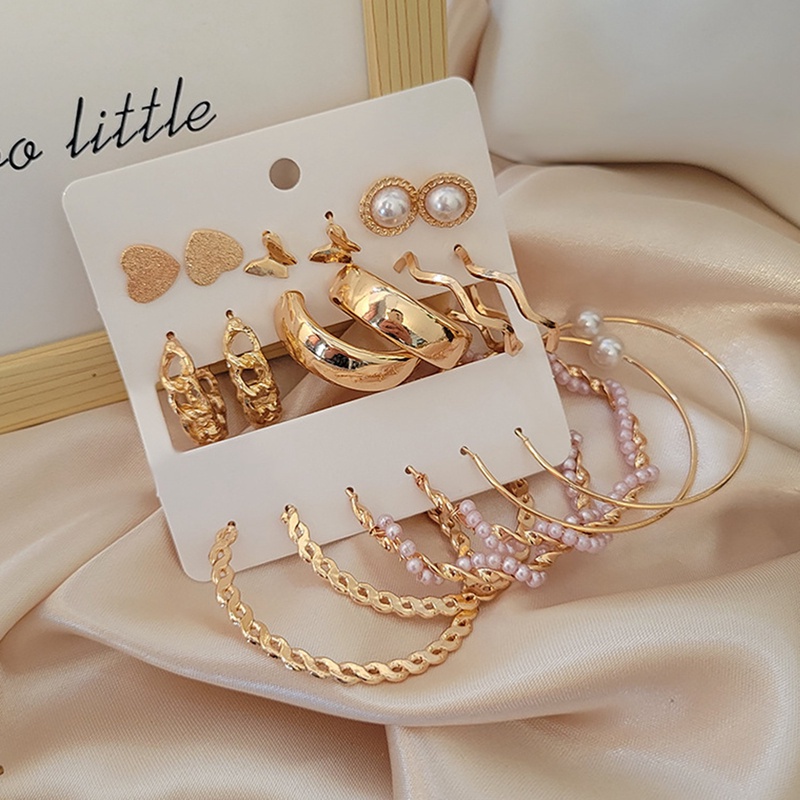 Set 9 đôi khuyên tai phong cách vintage thời trang cho nữ