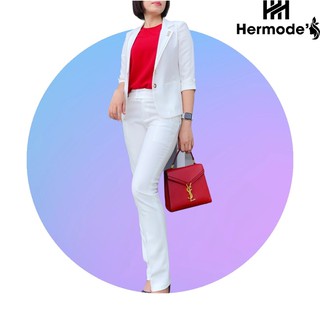 Set Vest Dáng Ngắn Tay Lỡ Quần Tây [Hàng Cao Cấp]