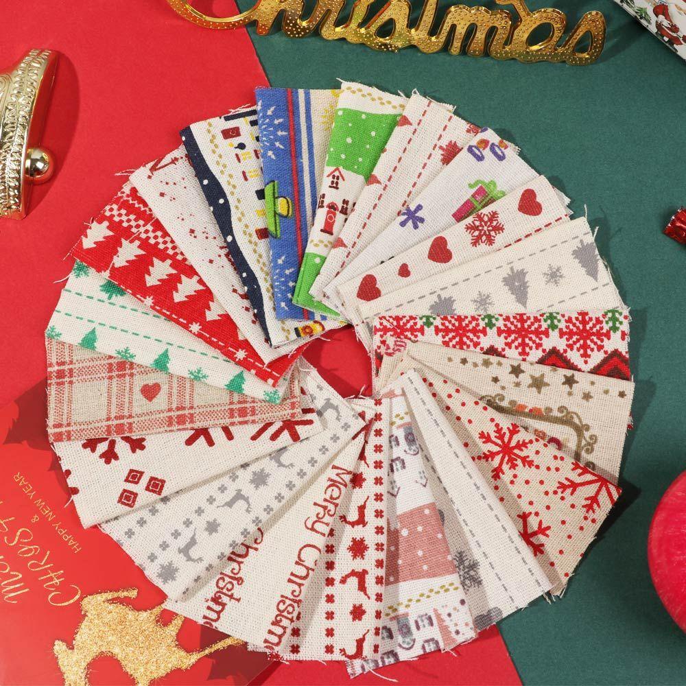 Set 20 Tấm Vải Họa Tiết Giáng Sinh Tự Làm Đồ Thủ Công