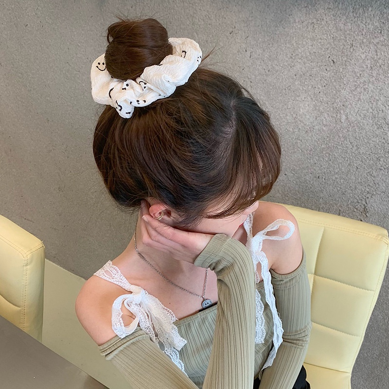 Dây Buộc Tóc Hình Mặt Cười Dễ Thương Phong Cách Hàn Quốc Cho Nữ