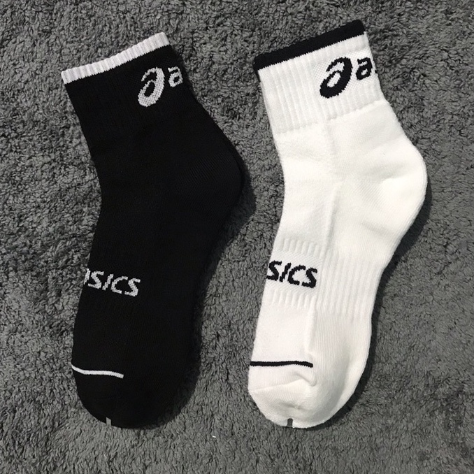 Tất Asics-Tất vớ thể thao nam nữ cổ trung lửng đá banh Suki shop