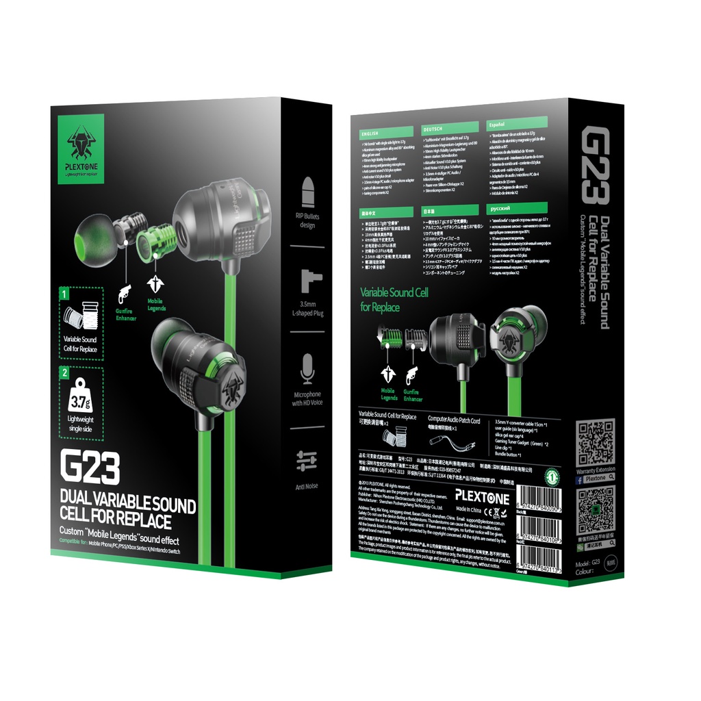 Tai nghe chơi game Plextone G23 có micro và nút bấm điều chỉnh âm lượng chất lượng cao