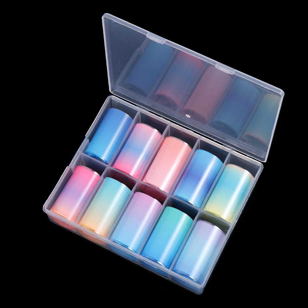 Set Giấy Foil Màu Sắc Cầu Vồng Neon Dán Móng Nghệ Thuật