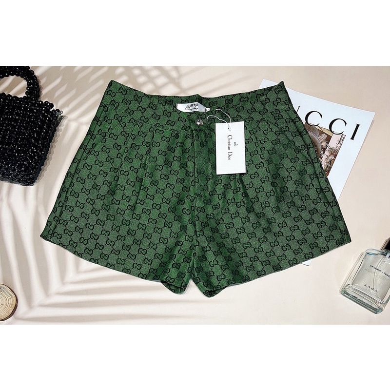 Quần Sooc Gấm GC ⚡️ẢNH THẬT 100% ⚡️ Dập Ly Đều 2 Bên , Ống Rộng Lưng Cao , Phong Cách Sành Điệu , Chất Liệu Cao Cấp