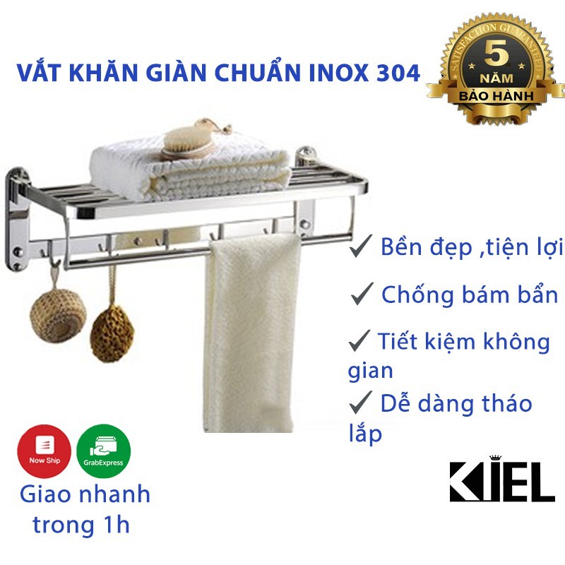 Giá treo khăn nhà tắm inox ( loại chân đặc )- Vắt khăn giàn đánh bóng inox 304 cao cấp.