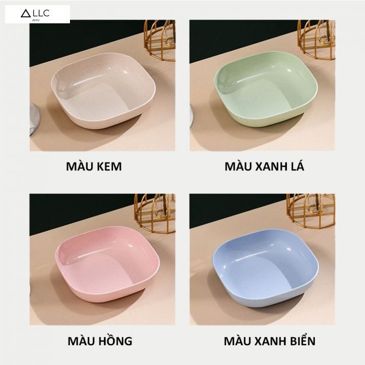 Set 8 đĩa lúa mạch đựng hoa quả, thực phẩm 4 nông, 4 sâu, đầy đủ màu sắc