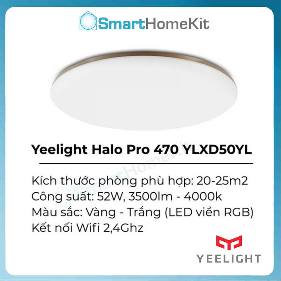 Đèn ốp trần Yeelight Halo Pro 470 LED Ceiling Light - YLXD50YL viền màu RBG