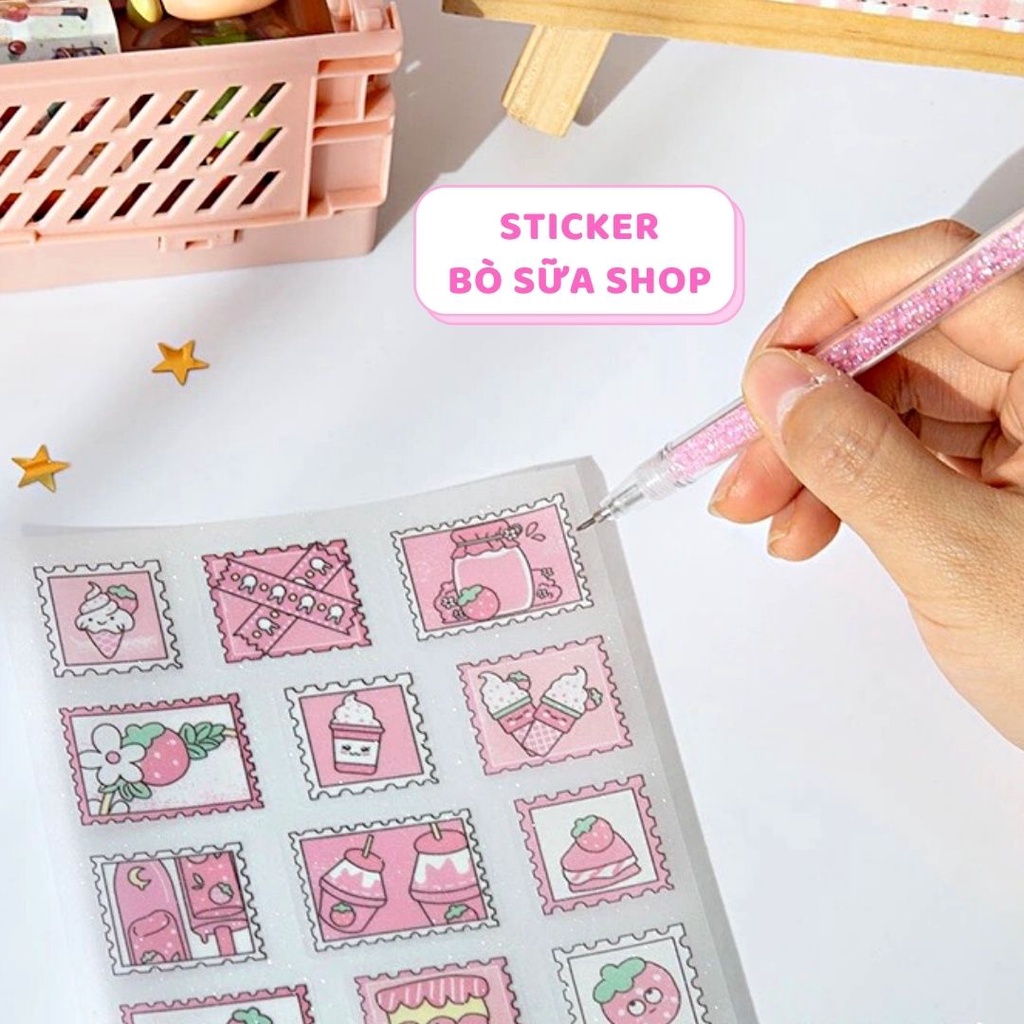 Bút cắt giấy trong suốt dao cắt sticker chuyên dụng màu kim tuyến cực xinh stickerbosuashop