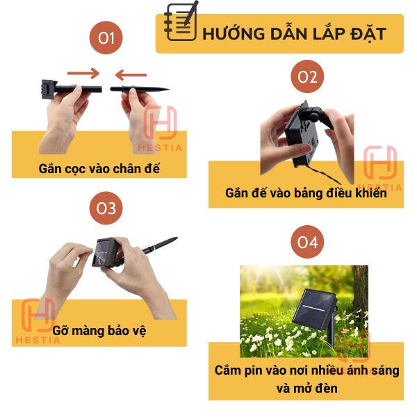 Đèn Led Dây Đom Đóm Dùng Năng Lượng Mặt Trời Hestia 100/200 Bóng Chiếu Sáng