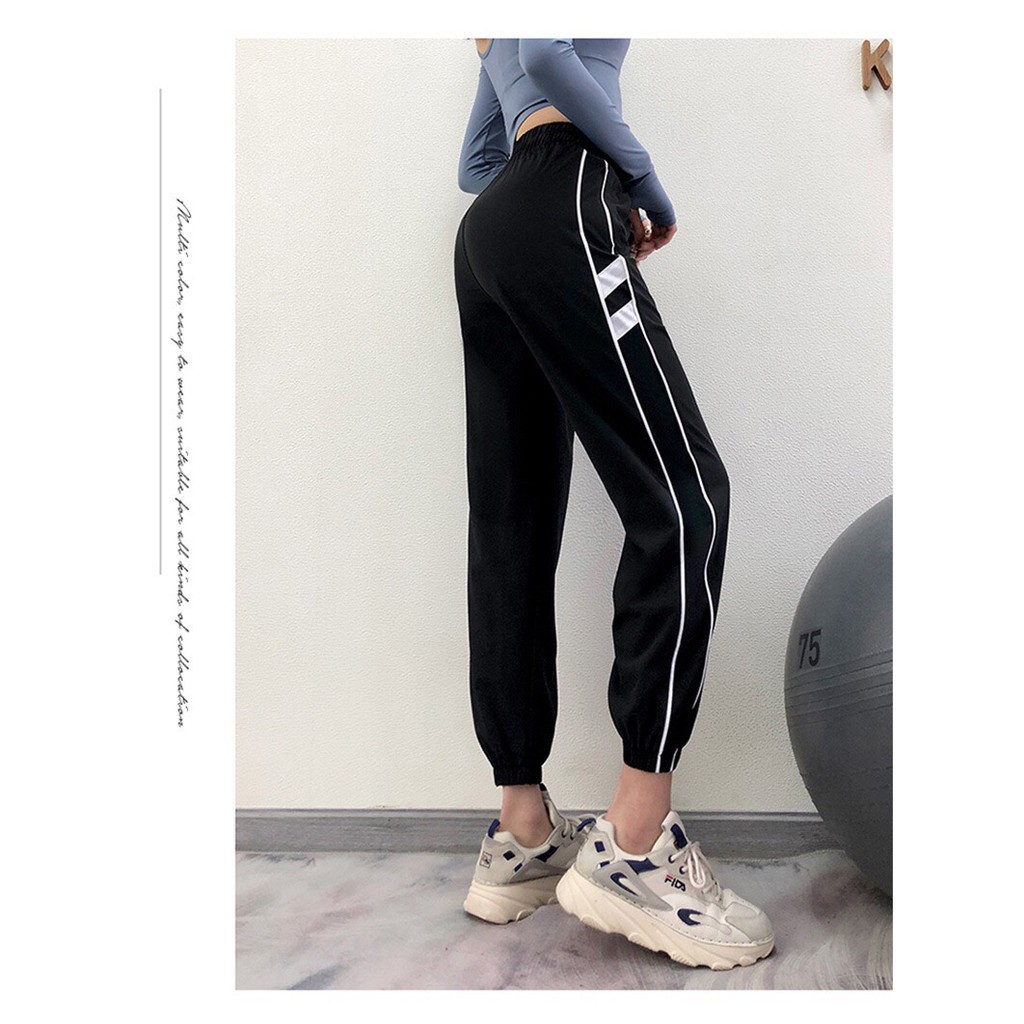 Quần Jogger Tập Gym Nữ ❤️𝐇𝐀̀𝐍𝐆 𝐗𝐈̣𝐍❤️ Sọc Hông vải xốp nhẹ cho nữ tập thể thao 𝐆𝐘𝐌𝐒𝐓𝐎𝐑𝐄 040