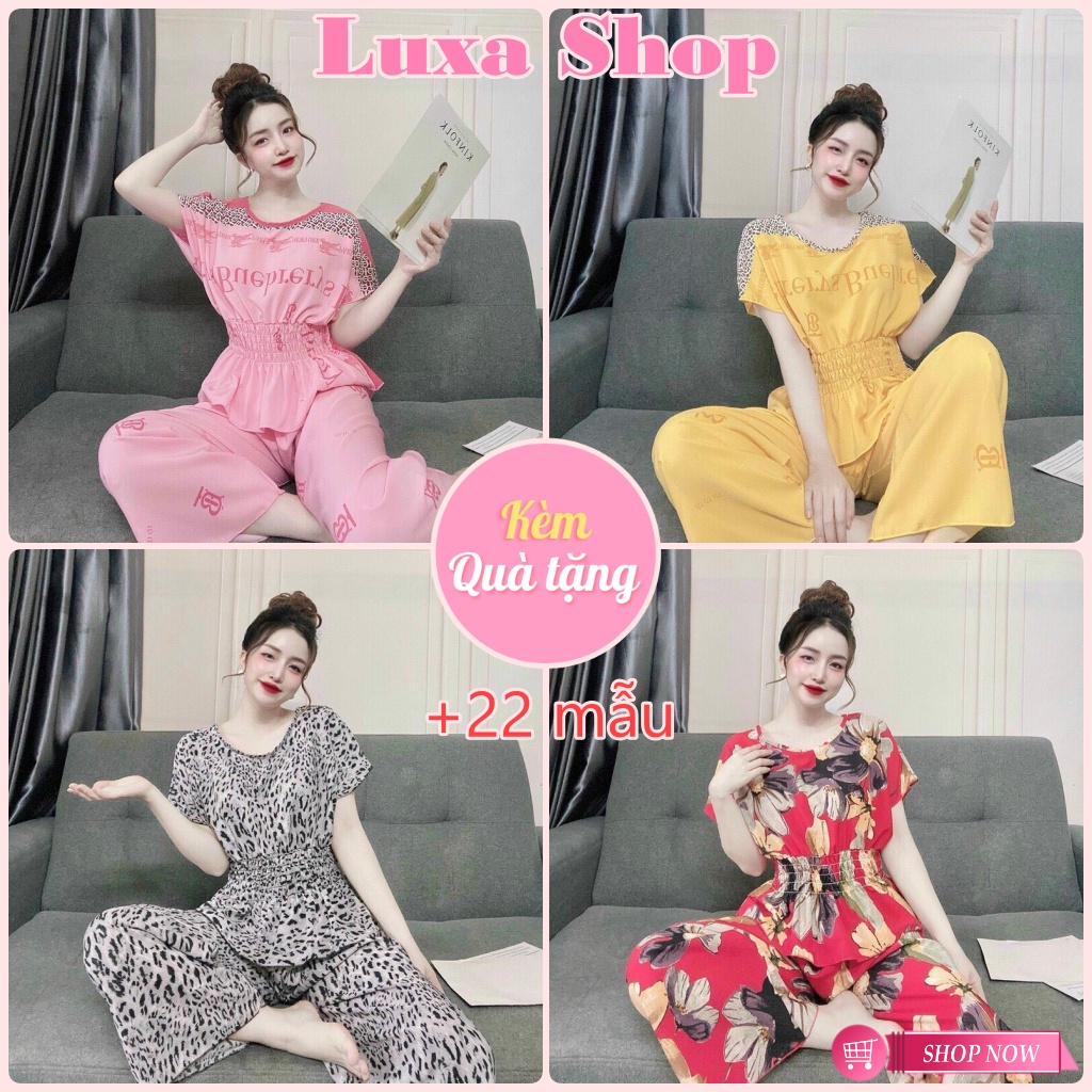 Đồ Ngủ Nữ, Set Bộ Lụa Hàn Lưng Thun Siêu Xinh Thoải Mái Khi Mặc Nhà Freesize Dưới 55kg TN37 - Luxa s