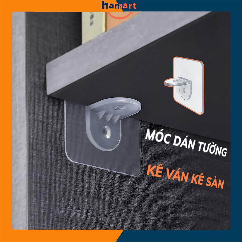 Miếng Dính Tường Kê Sàn Hamart Móc Dán Tường Lót Sàn Kê Ván KEO DÀY Chịu Lực 5KG KO KHOAN ĐỤC