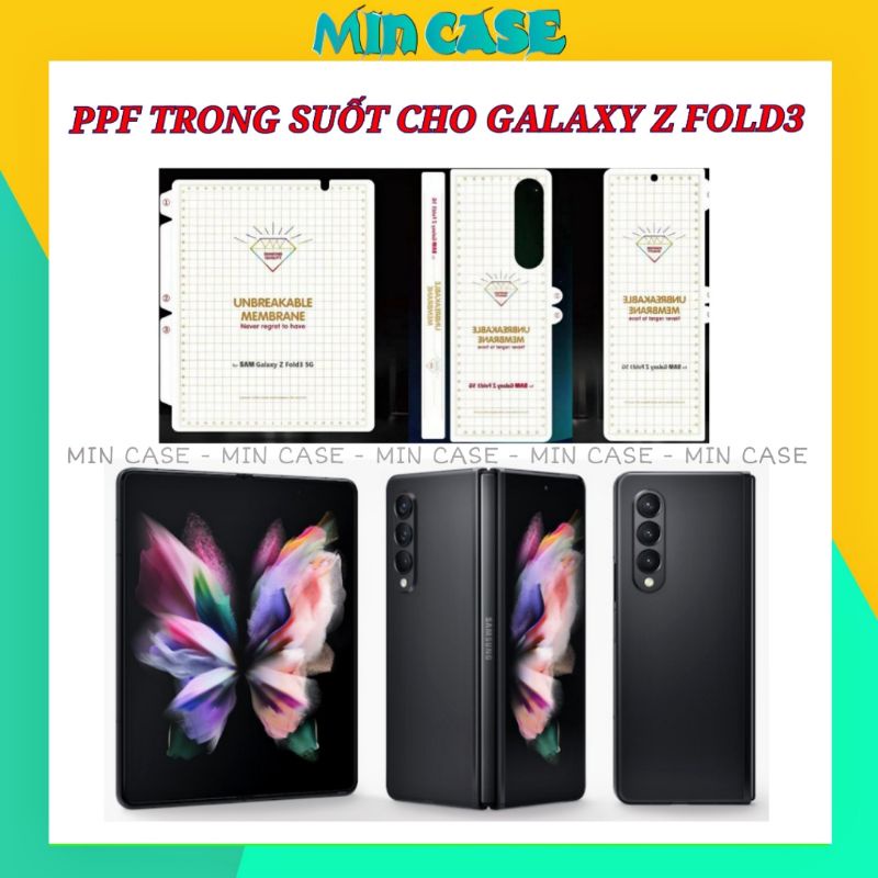 Miếng Dán PPF Trong Suốt Cho Samsung Galaxy Z FOLD3 - Mặt Trước Và Sau - Tặng Phụ Kiện Hỗ Trợ Dán
