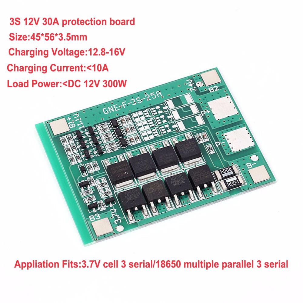 Bảng Mạch Bảo Vệ Mô Đun Sạc Điện Tử 2S 3S 4S 10A 20A 30A 12V 14.8V 16.8V 18650