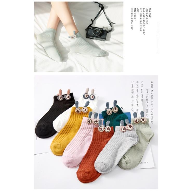 Tất nữ cổ trung KOGANO vớ nữ co giãn đi giày thể thao chạy bộ tập gym, yoga phụ kiện thỏ xinh xắn FAS-001316