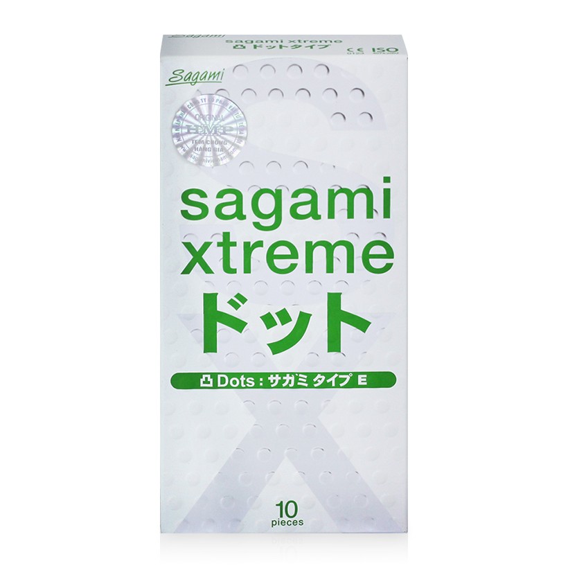 Bao cao su siêu mỏng có gai nổi Sagami Xtreme White hộp 10 cái