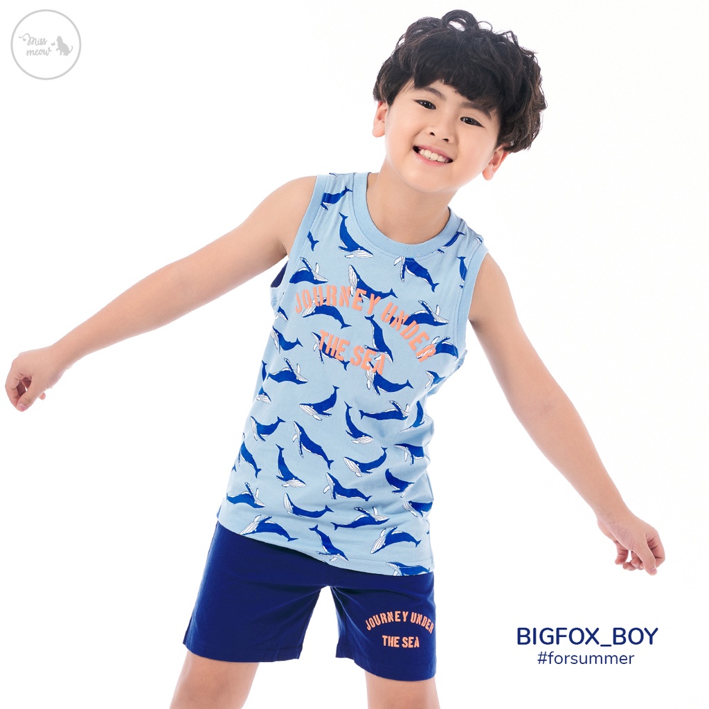 Quần Áo Bé Trai Bigfox Mùa Hè, Bộ Ba Lỗ Chất Cotton In UNDER THE SEA