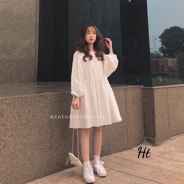 Váy babydoll tay bồng HTH0121 8