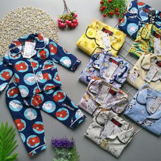 Pizama yukata thô lụa cho bé trai bé gái