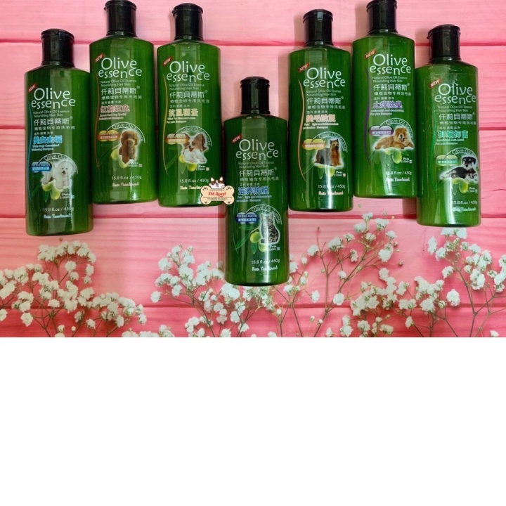 Sữa Tắm Cho Chó Mèo Olive Essence Khử Mùi Dưỡng Lông Diệt Ve Rận 450ml - GouMao