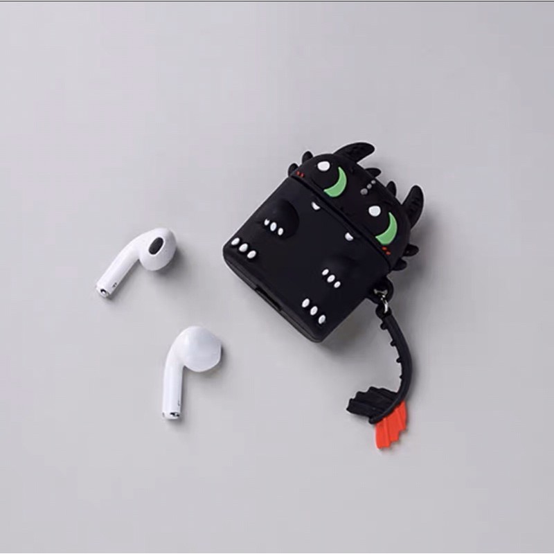 Vỏ Ốp Case Airpod 1/2/Pro Vỏ ốp Rồng Răng Sún - Toothless Ốp Bảo Vệ Tai Nghe Không Dây Bluetooth Airpod/ i12/i9/i7/TWS..