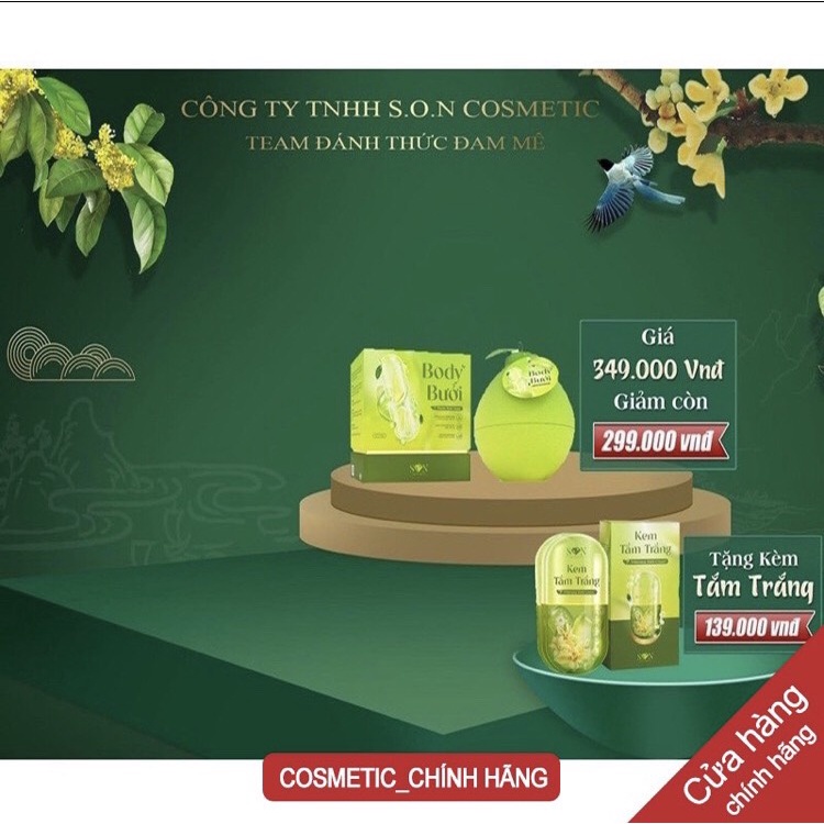 Kem Body bưởi SON Cốt Ủ Bưởi Chính Hãng 1 Lần Là Trắng( Tặng 3 gói Tắm trắng)