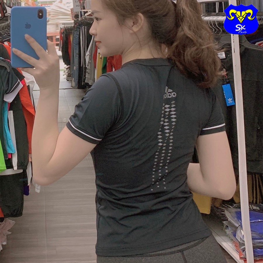 Áo thun nữ tập gym yoga phối viền tay siêu xinh AC120