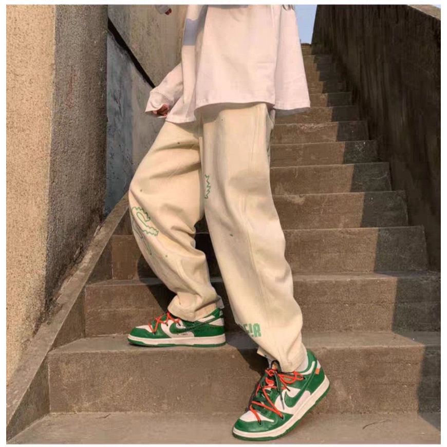 Quần nỉ khóa túi Nam Nữ dáng thể thao jogger co giãn thoải mái ống rộng bo chân