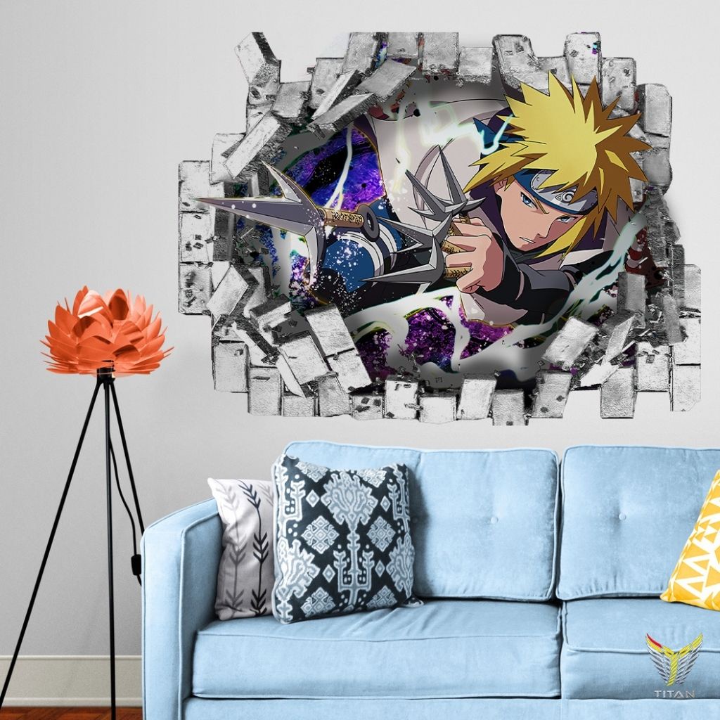 Tranh dán tường chủ đề Naruto 3D, tranh decor trang trí nhà cửa siêu bền đẹp, dán các bề mặt.