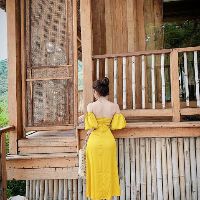 ĐẦM PHI LỤA CÚP NGỰC TAY PHỒNG