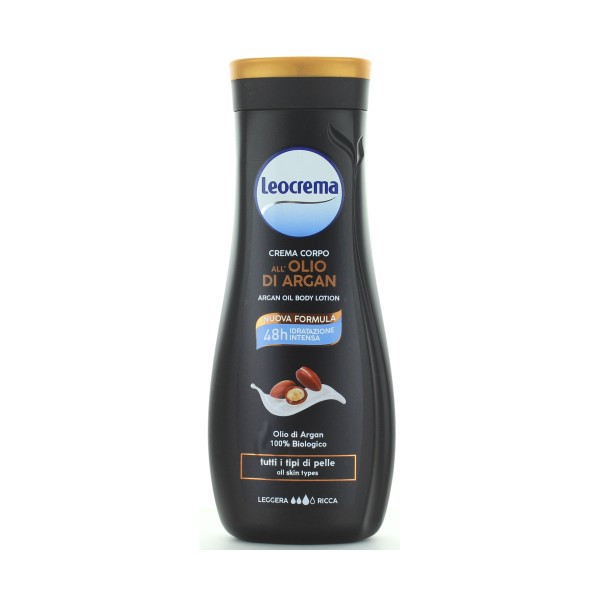Kem Dưỡng da toàn thân Leocrema dạng Lotion body Dưỡng Trắng - Giữ ẩm 48h - 100% ORGANIC(BIO) chai 400ml - Italy