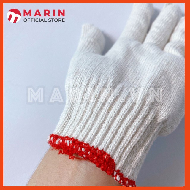 Găng tay vải sợi polyester màu trắng (1 đôi)