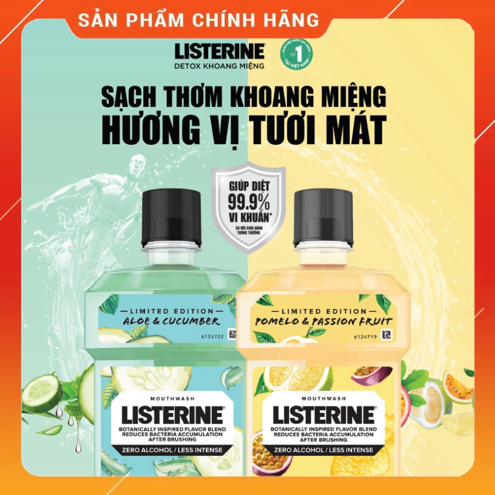 Nước Súc Miệng Vị Trái Cây Tự Nhiên Listerine 250ml/Chai (Phiên Bản Giới Hạn)