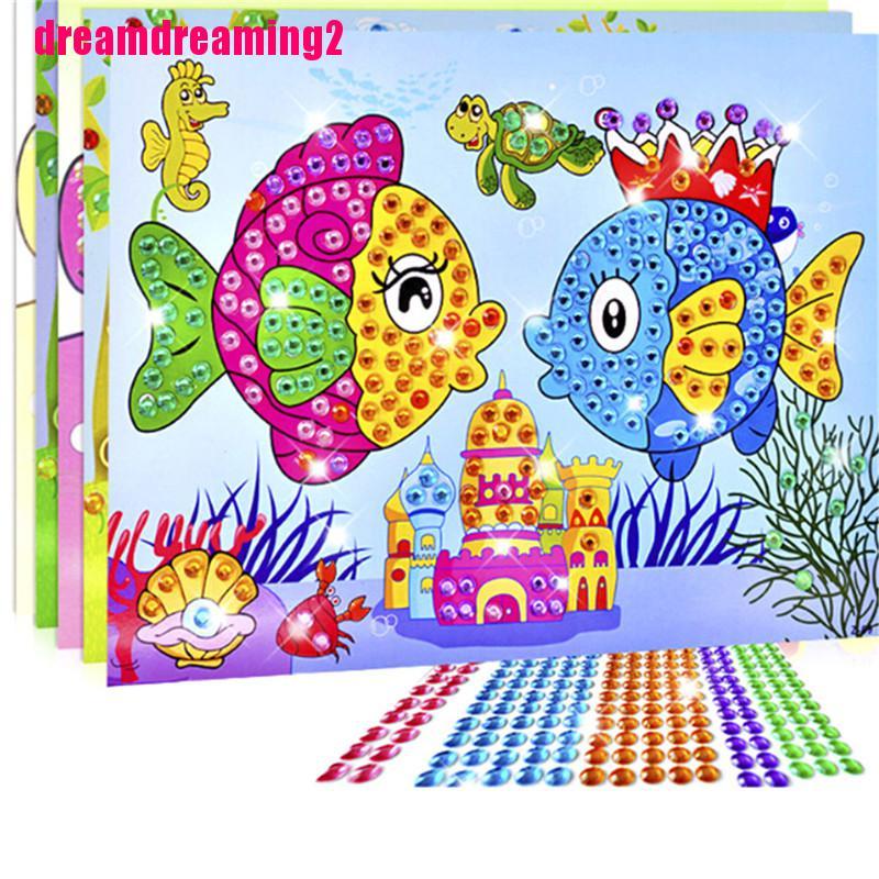 Bộ Tranh Đính Đá 5 Hình Động Vật Dễ Thương Độc Đáo