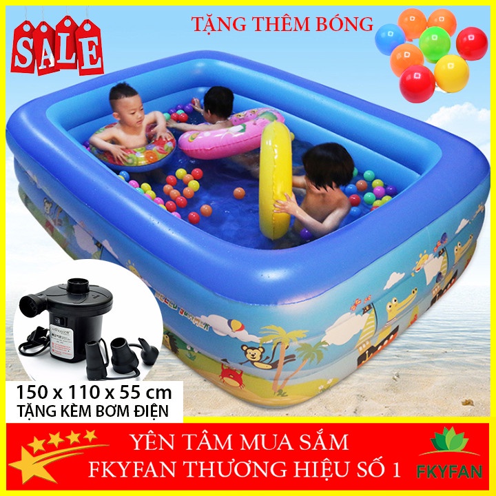 Bể bơi cho bé loại 1m5 bể bơi trẻ em Hồ Bơi Trong Nhà, bể bơi gia đình Mua Ngay Bể Phao Bơi,Phao Bơi 3 tầng cho bé